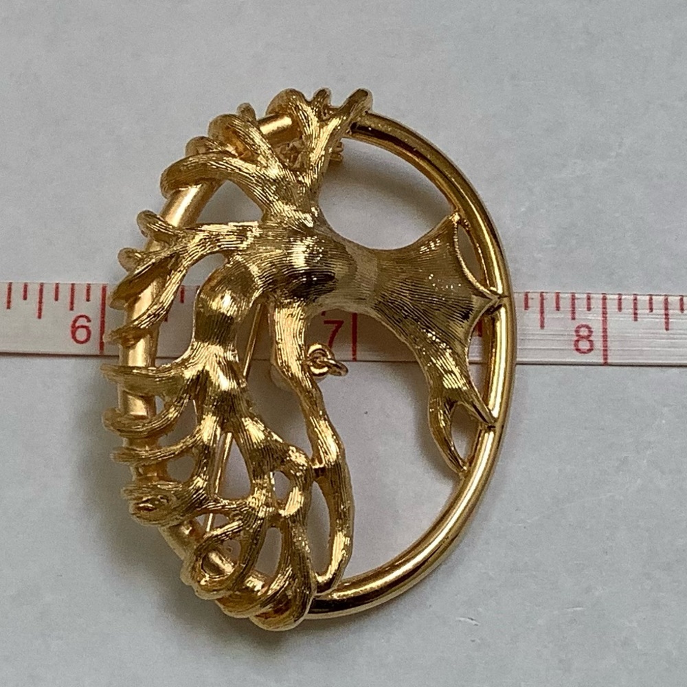 Tree of Life Brooch with Dangling Faux Pearl - Picture 4 of 5